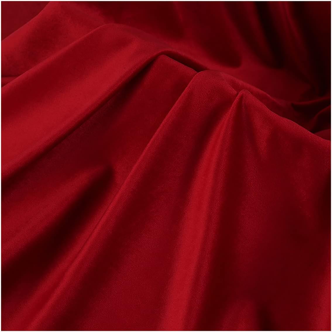 Red Velour Fabric Velvet 150cm Width Polyester Non-Stretch Handmade Handicraft Sewing DIY Costume Material Sewing Crafts Purse Bag Handmade Accessories Decoration Size 1m, Color 44