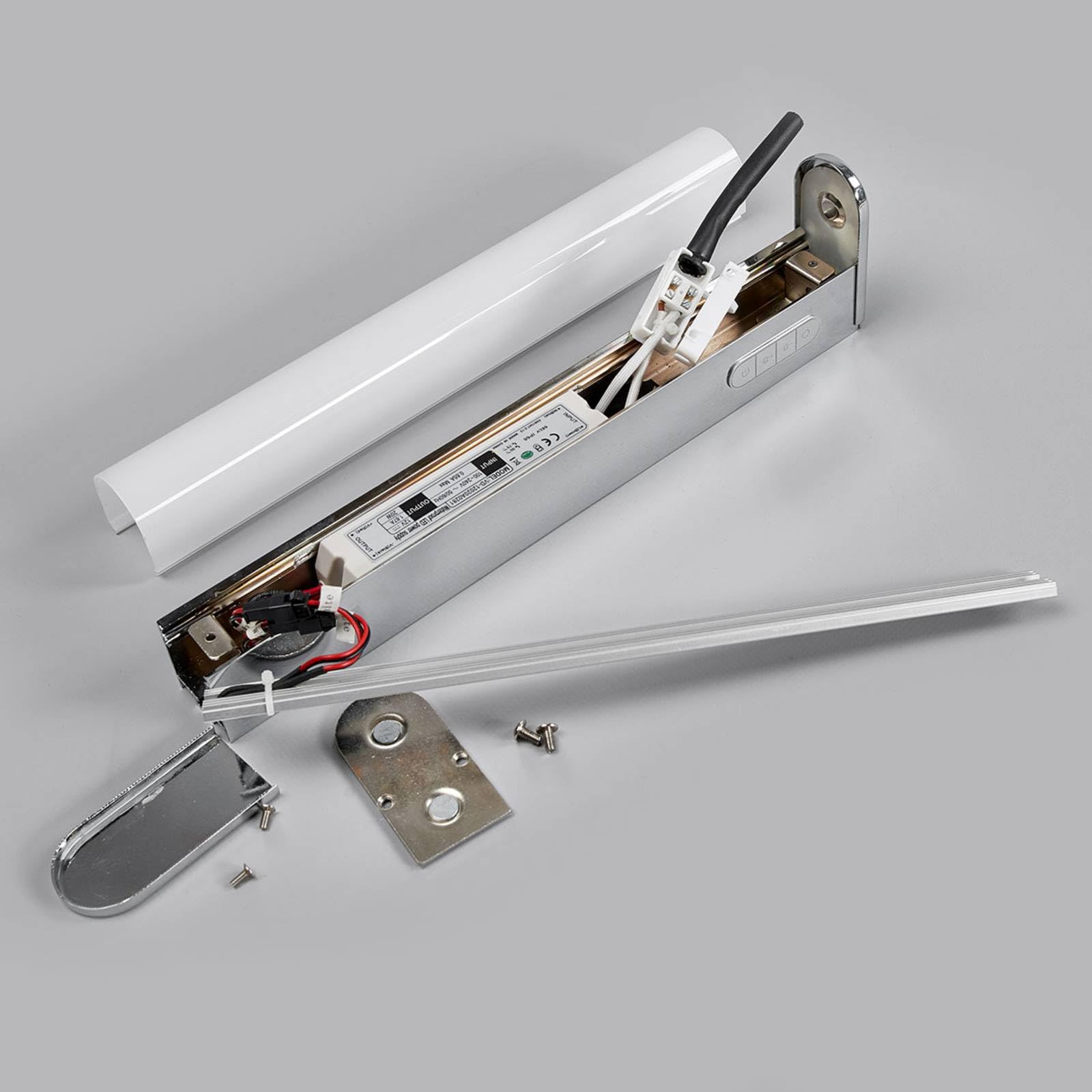 Lindby LED Wandleuchte, Wandlampe Bad Jesko dimmbar (spritzwassergeschützt (Modern) in Chrom (1 flammig) - Wandleuchten Spiegelleuchte Badezimmer Wandbeleuchtung Badezimmerleuchte