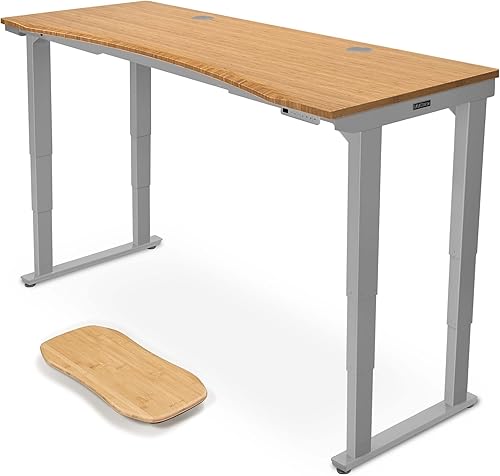 Miniatura 37 de Uplift - Escritorio eléctrico de pie con curva de bambú (60 x 30 pulgadas) V2 (negro) Escritorio de pie ajustable de 4 patas, teclado avanzado