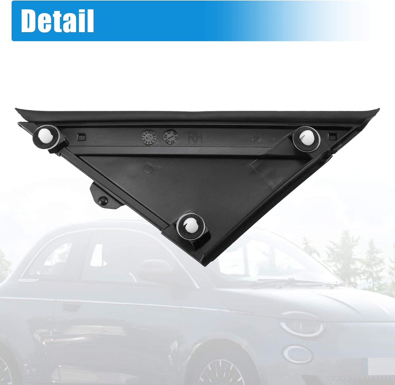 X AUTOHAUX 1 Pair Car Matte Black Door Mirror Flag Cover for Fiat 500 2012-2019 Low Gloss Grained Trim 1SJ85KX7AA 1SD00KX7AA Left Driver Right Passenger Side Door Rearview Mirror Flag Cover
