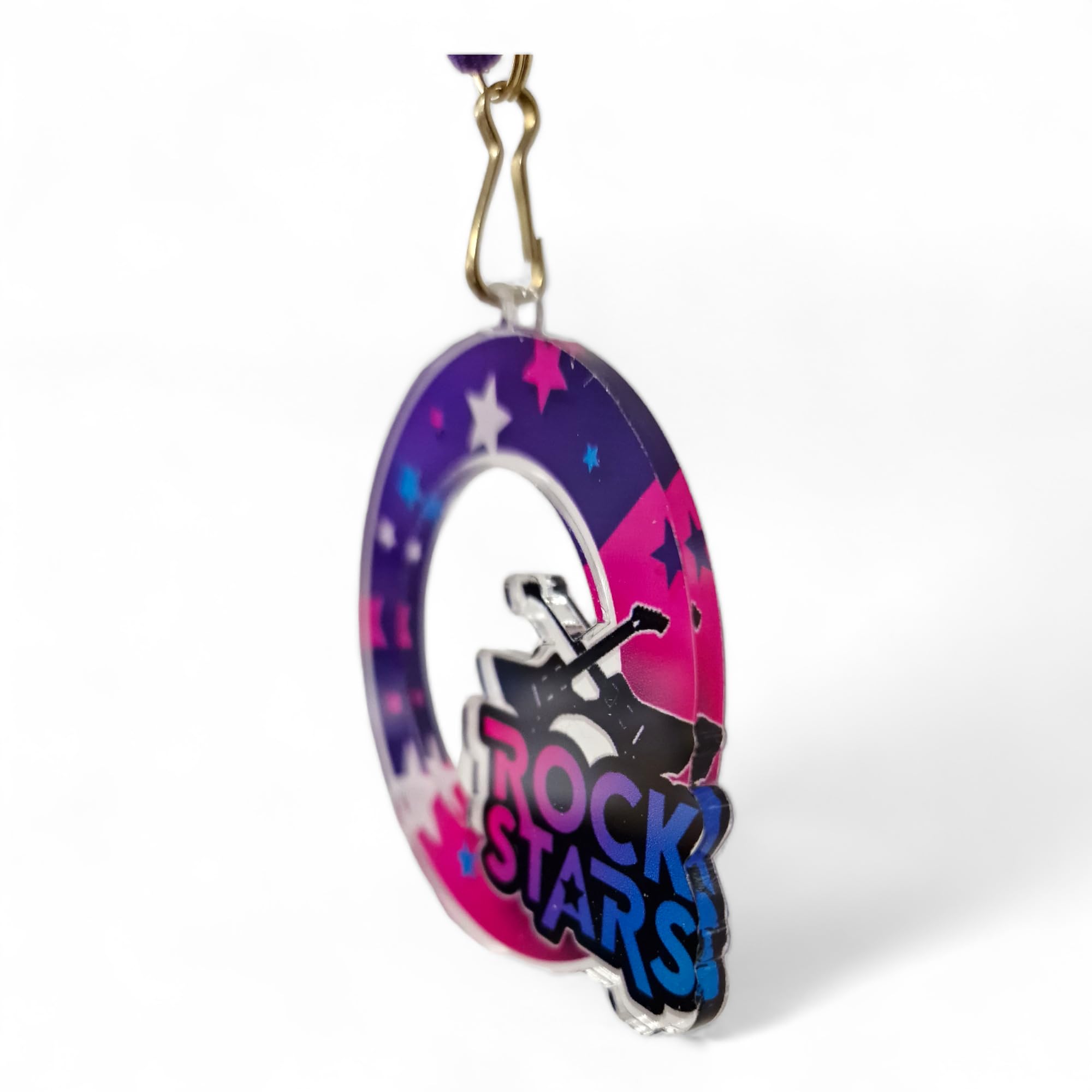 Trophy Monster Pack of 10x Rock Stars 60mm Medals with Free Purple Ribbons, Multi Colour, 10x Pack of Medals - Image 3