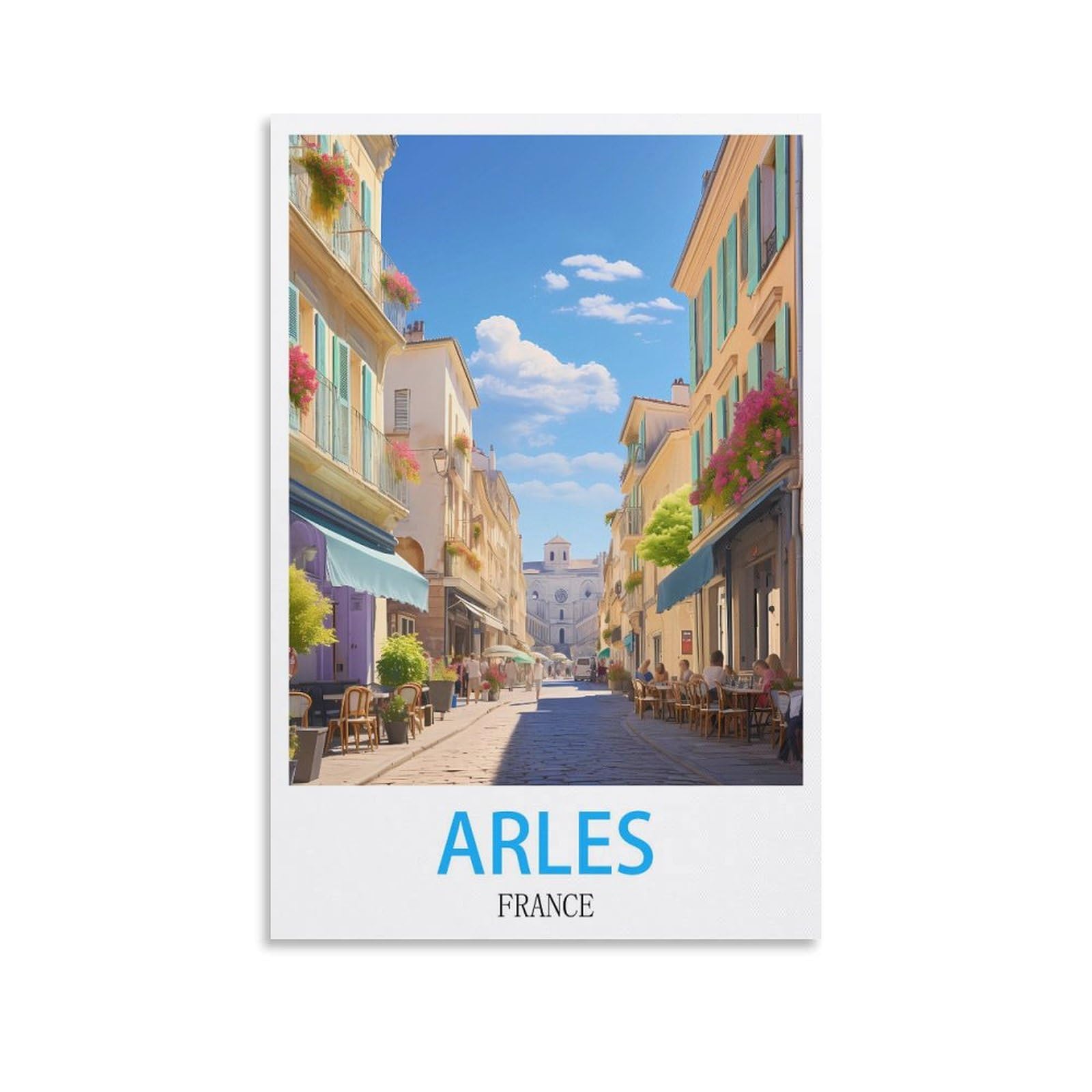 Tin Signs Retro,Arles France,Wall Art Decorative Plaque Decor for Home Livingroom Bedroom Cafes Coffee Bars Decoration Gifts 15x30cm