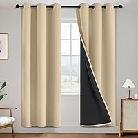 Vista 53 de SimpleHome - Cortinas opacas 100% para recámara, cortinas de ventana con ojales beige, con aislamiento térmico, cortinas de oscurecimiento