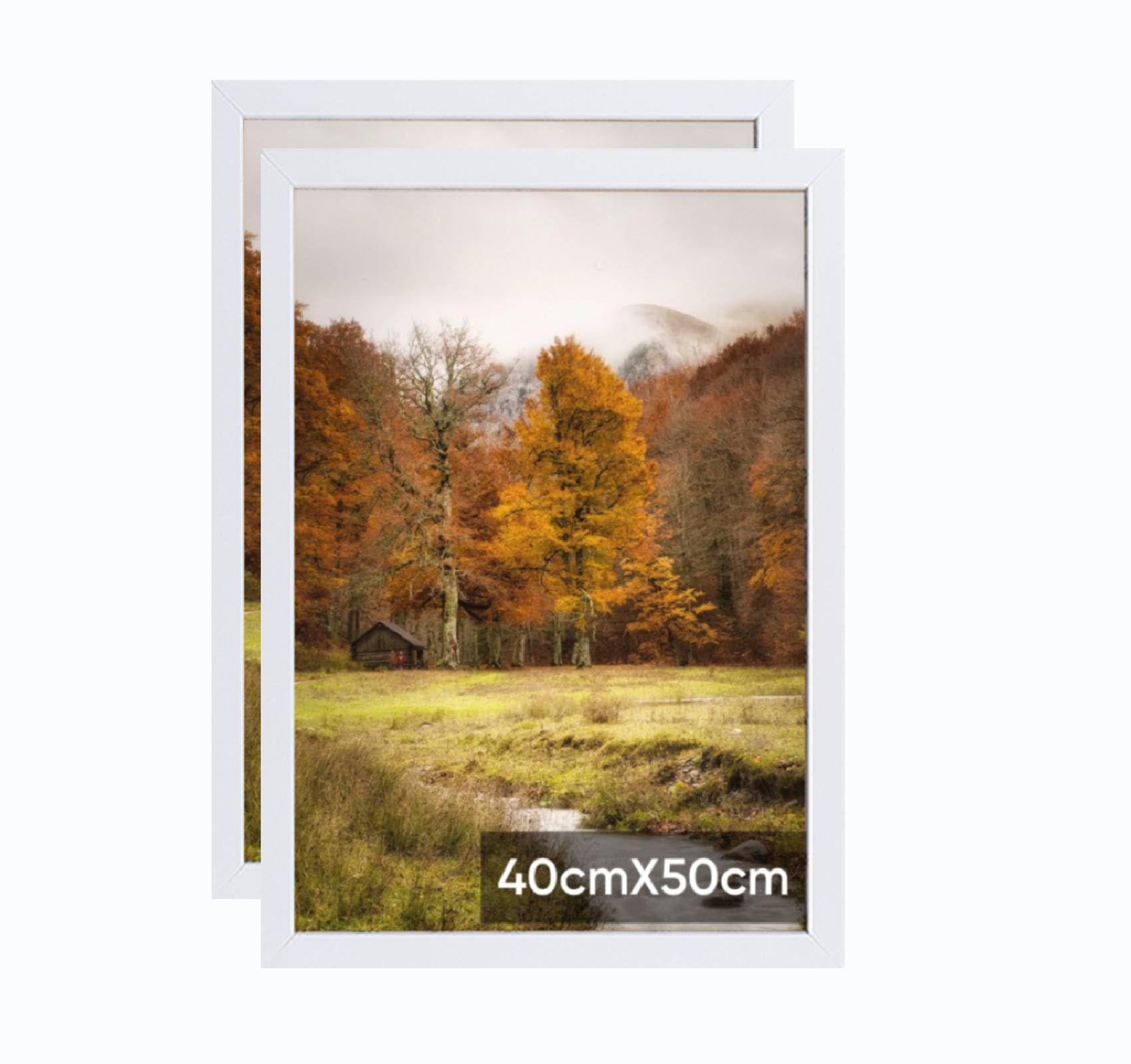 Lindahandel 40x50cm Bilderrahmen, Rahmen aus holz,Frame 40x50cm 2er set,MDF-Rahmen Wand Bilderrahmen Moderner Fotorahmen,Weiß,Perfekt zum Verschenken