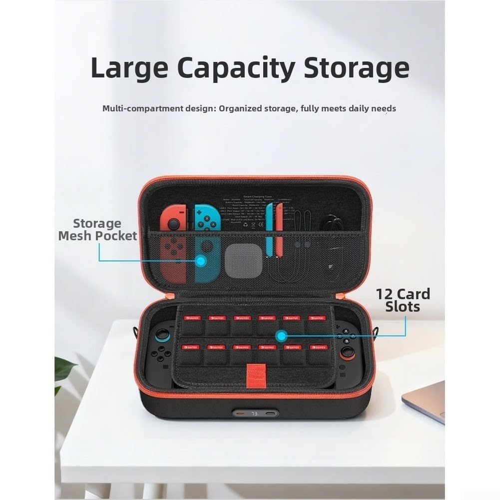 Custodia da trasporto per Switch 2, custodia di ricarica wireless per Switch 2, con display digitale batteria da 20.000 mAh