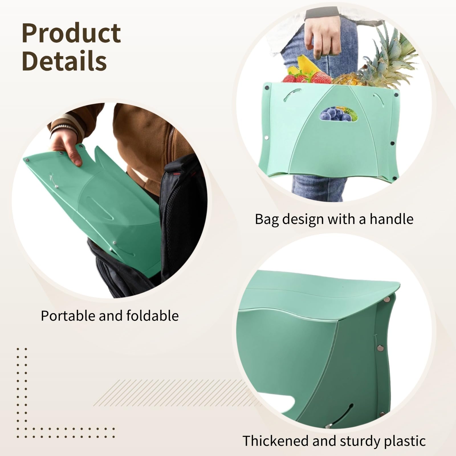 2 poggiapiedi pieghevoli per viaggi, sgabello portatile in plastica, poggiapiedi ergonomico per treno e viaggi su strada, sgabello da viaggio compatto, accessorio da campeggio all'aperto