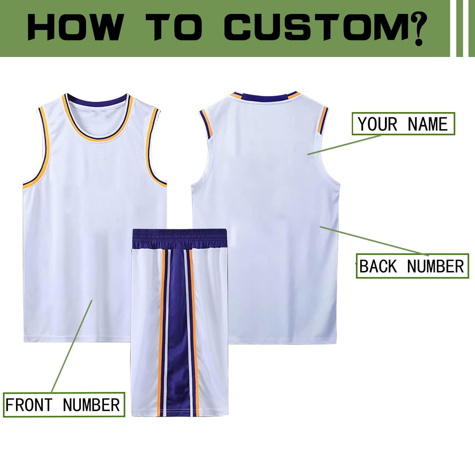 2 Pièces Maillot Basketball Enfant/Adulte Personnalisable, Maillot sans Manches + Pantalon Court Enfants/Adulte Personnalisé, Basket Maillots et Short Ensemble Personnalisable