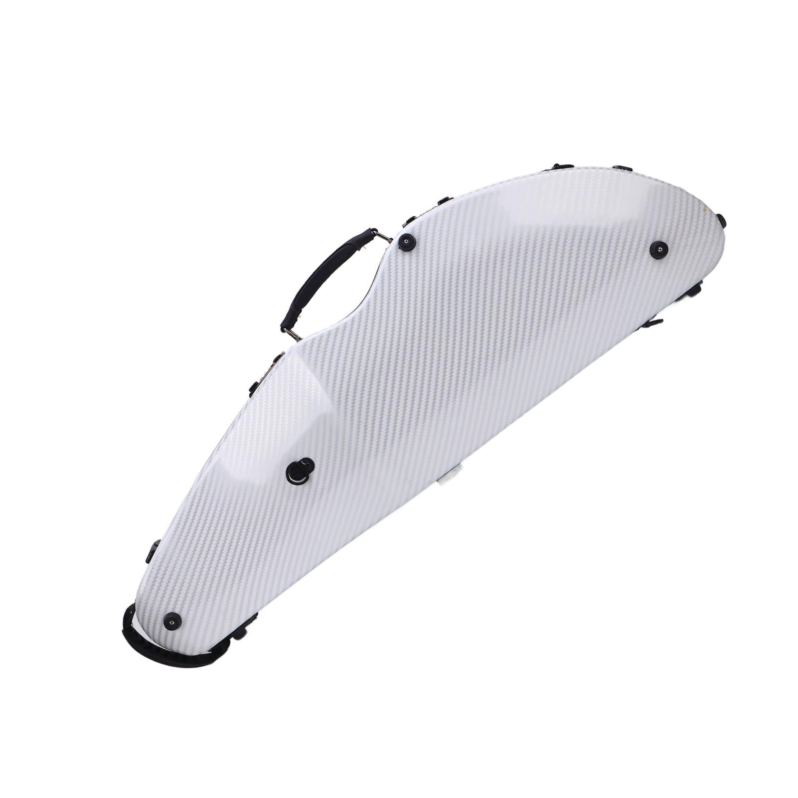 Alomejor Custodia Rigida per Violino Elegante in Fibra di Carbonio da 4/4 con Doppio Cinturino Igrometro Incorporato per Violinisti a Grandezza Naturale Bianco