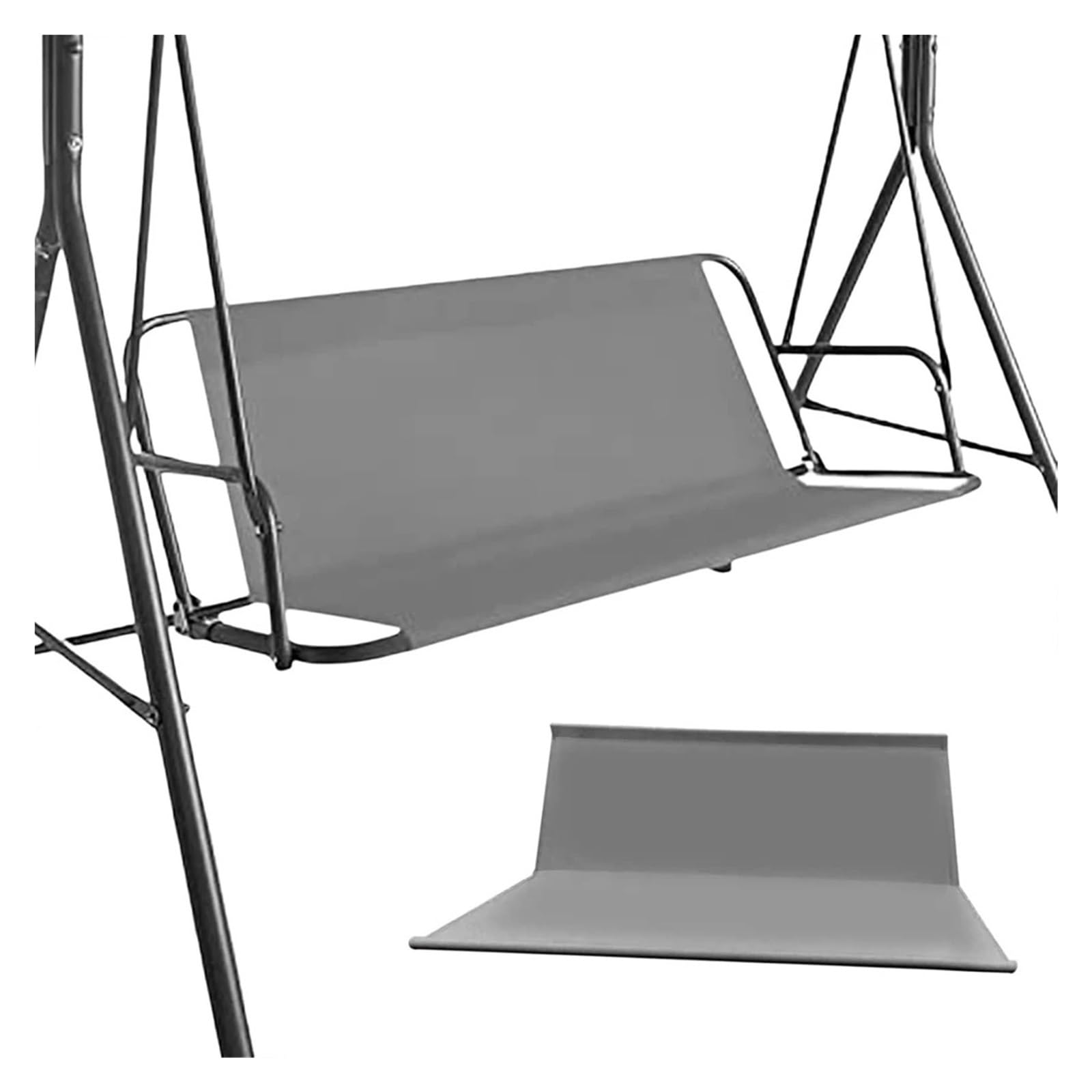 Swing Chair Canopy Replacement Outdoor Swing Seat Cover with Enhanced Durability Made of Robust 600D Oxford Fabric(Grey)