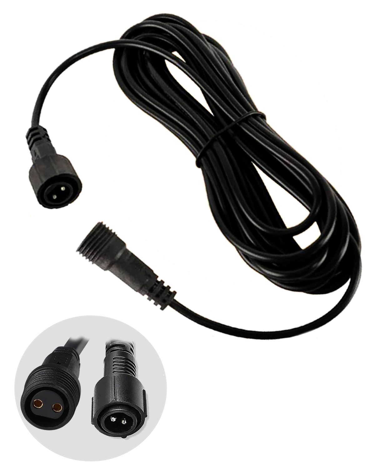 Christmas Lights Extension Cable 2 pin 6M Fairy Lights Extension Cable, IP65 Waterproof Extension Lead for Icicle Net Curtain G40 String Xmas Light