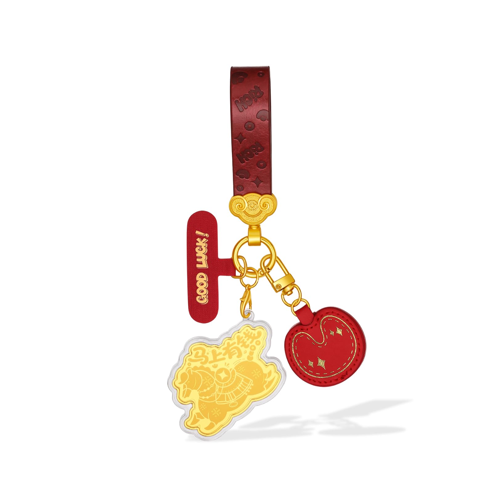 24K Gold Anhänger Schlüsselanhänger Tierzeichen Pferd Charm Schmuck