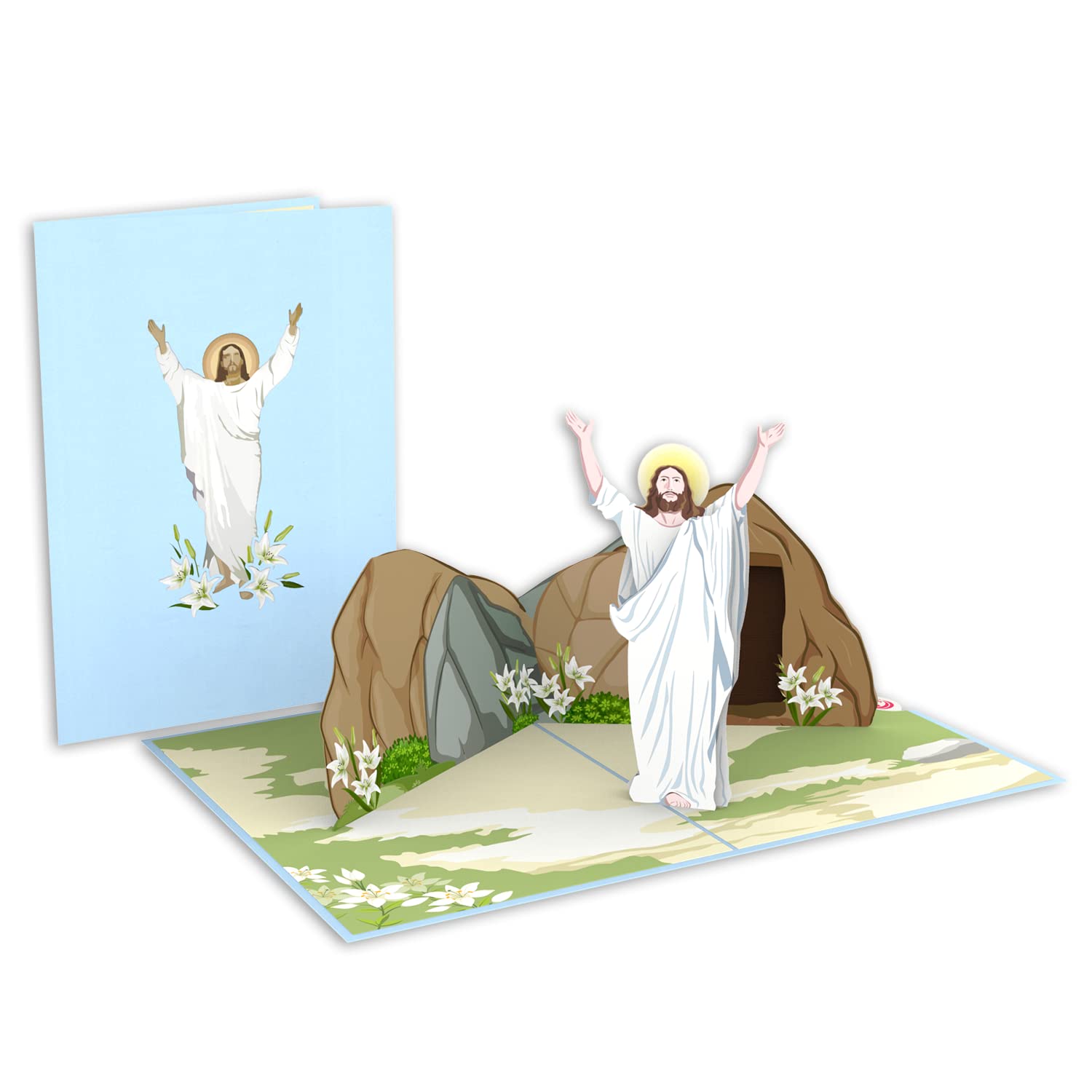 UNIPOP Religious Easter Pop Up Card, 3D Christian Greeting for Parents & Mother, Happy Easter Celebration - Image 2