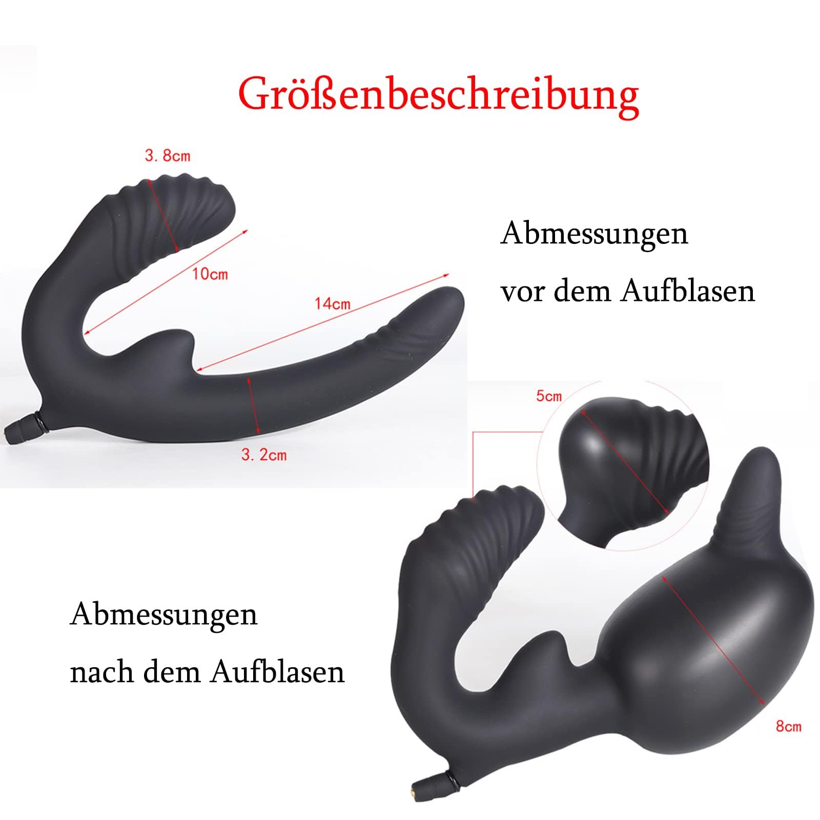 Butt Anal Plug Inflatable Anal Plug Anal Plug with Pump Large Liquid Silicone Anal Expansion Prostate Vagina Massager Double Stimulation Sex Toys for Men Women Couples Beginners