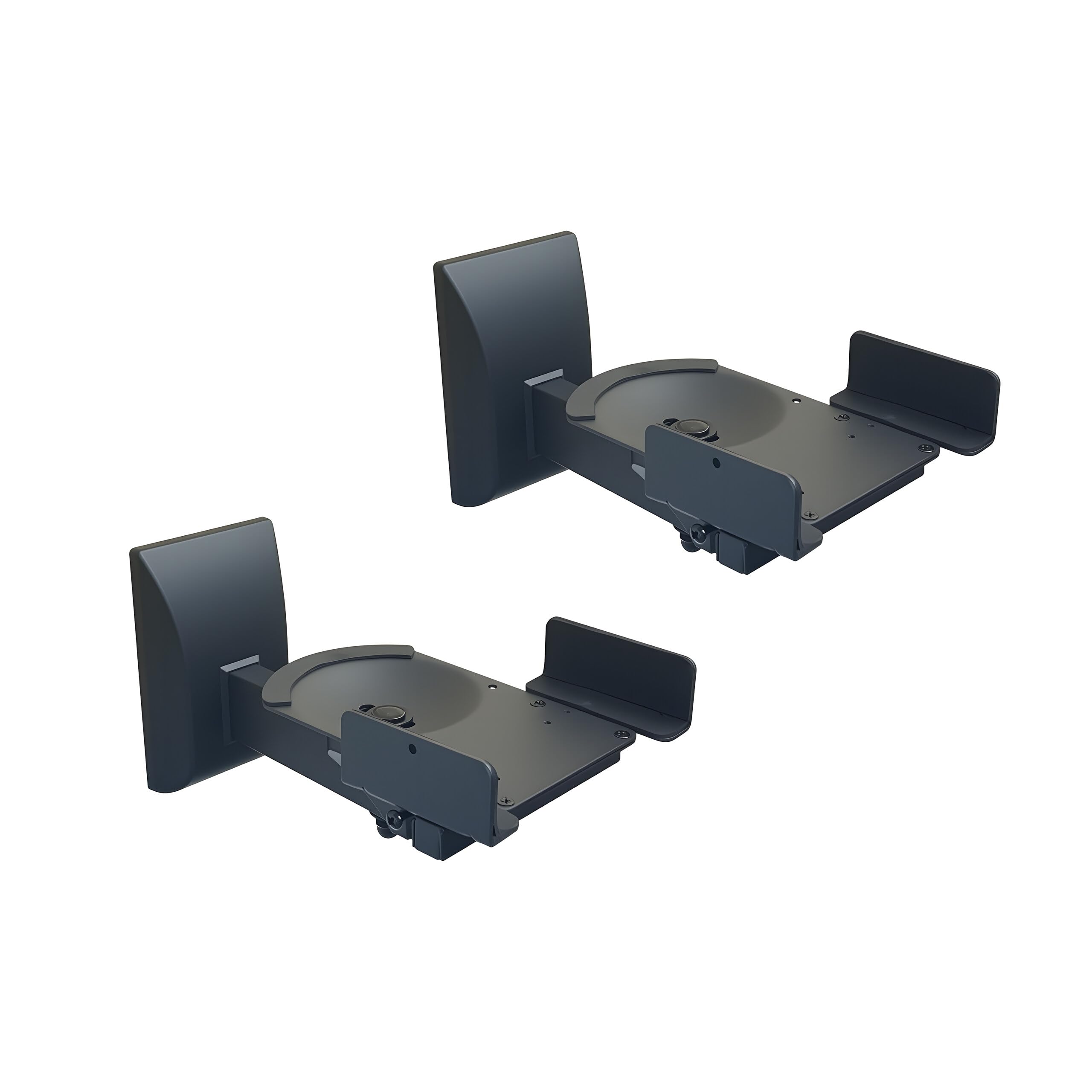 Relaxdays Support Mural pour Enceintes, 2 pcs, pivotant & inclinable, Home cinéma, Salon, Acier, Noir