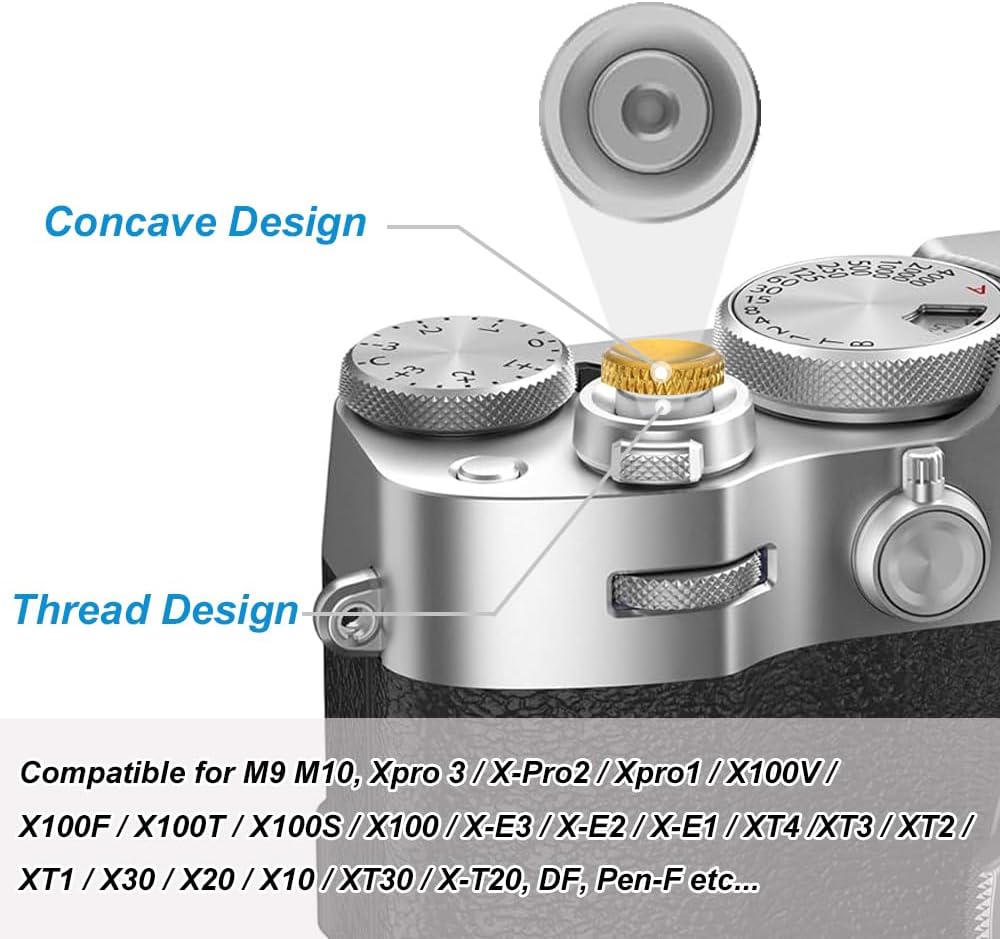 4Pack Camear Soft Shutter Button Metal Brass Knurled Camera Shutter Release Button (Multi-Colors) - Image 4