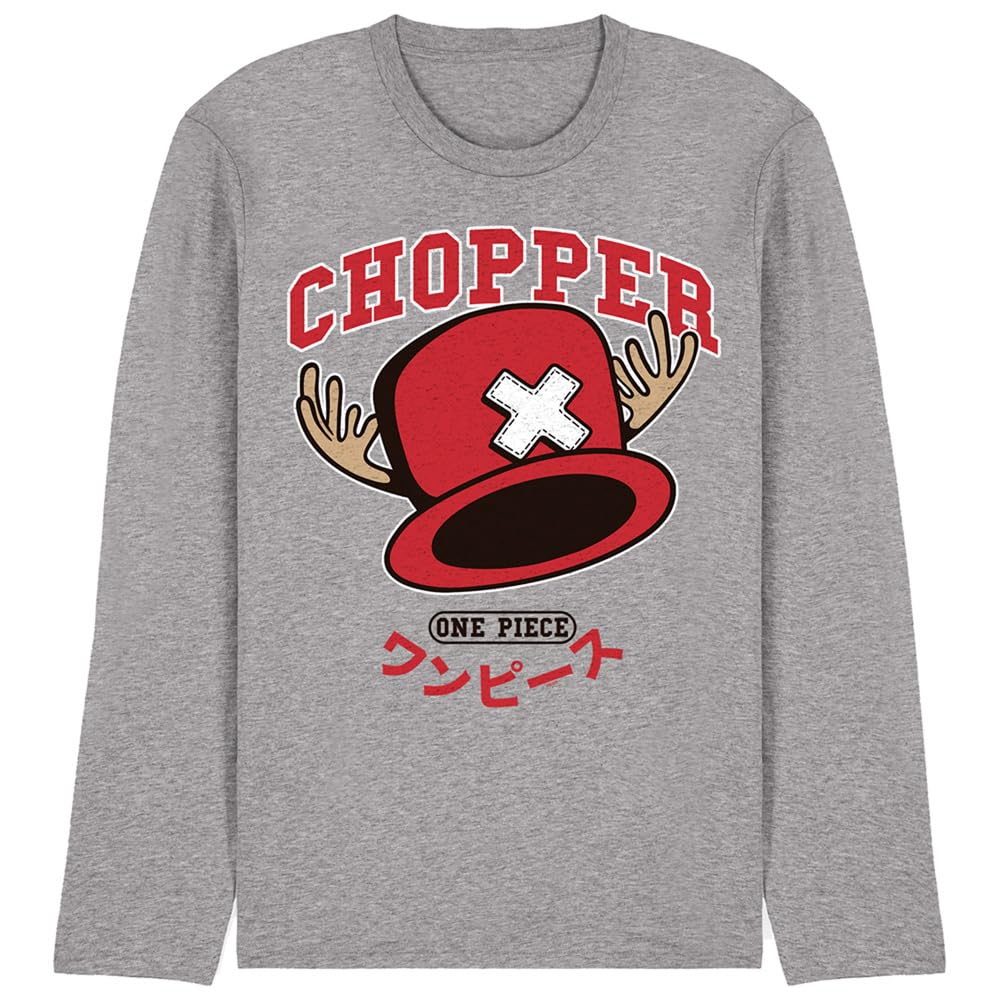 One Piece Chopper Hat Collegic Unisex Long Sleeve T-Shirt, Athletic Heather, XX-Large