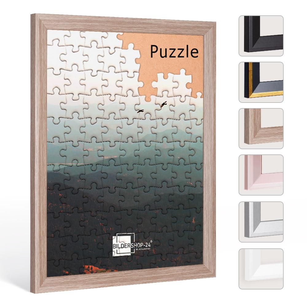 Bildershop-24 Puzzlerahmen PRIO 48x68cm Sonoma Eiche (Dekor) für ca. 500-1000 Teile