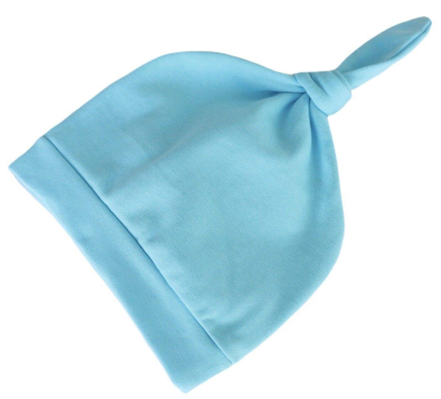 Mini Mart Online Limited Knotty Aqua Infant Baby Beanie Knotty Velvet Knotty Bonnet Hats 0-24 Months