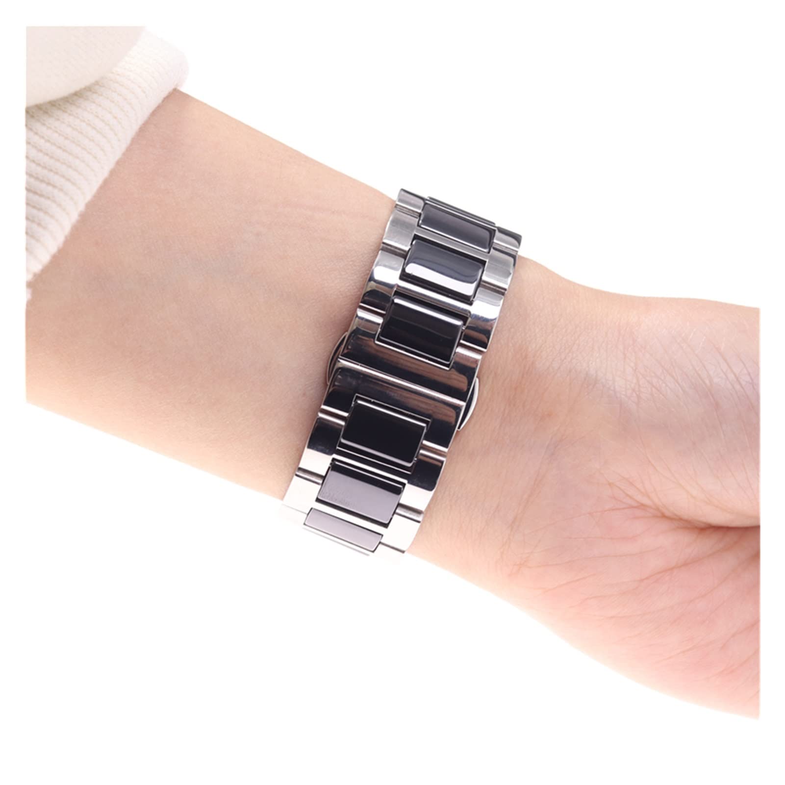 HMFang 12 14 16 18 18 22 mm Donne da uomo in ceramica ceramica cinturino morbido Riempimento liscio Multi-Design Watchband Acciaio inossidabile Bracciali comuni