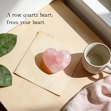 Gift for Girlfriend My Rock Rose Quartz Heart Pocket Hug, Natural Crystal Love Stone Keepsake with Message Card & Gift Box, Love Gift from Boyfriend