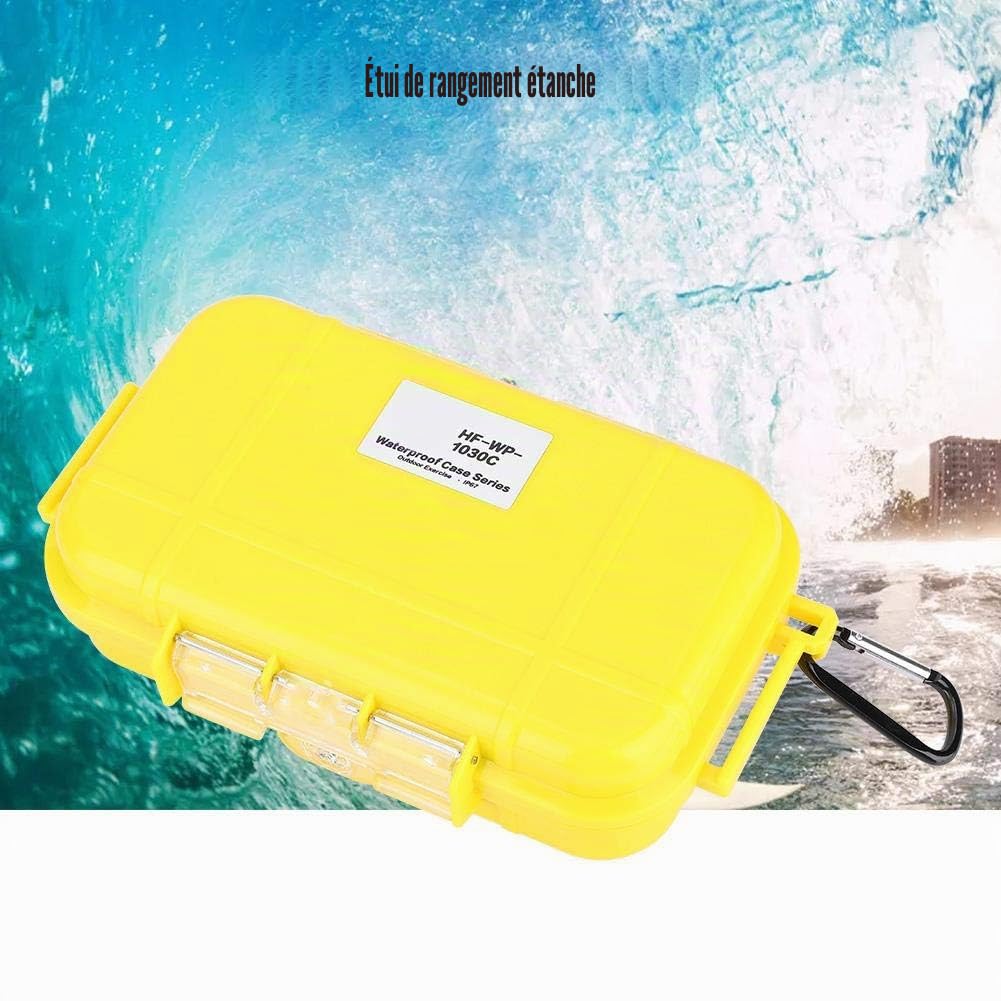 pelican case small, Étanche Boîte Sèche Hermétique Eérieur Antichoc étui de Rangement Polyvalent Carry Box Conteneur Intérieur Caoutchouc Pad Amovible(jaune)