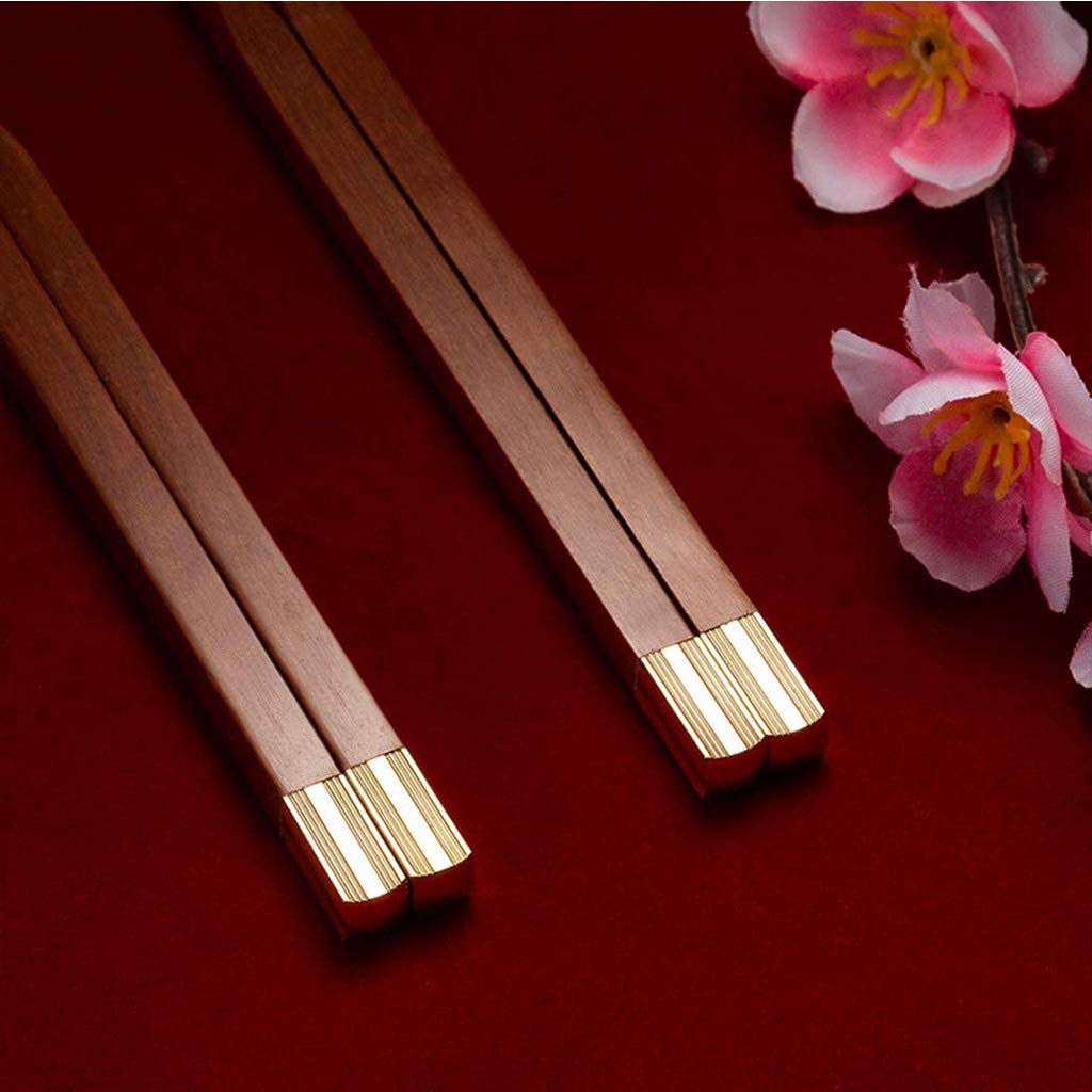 Coffret cadeau de baguettes réutilisables en bois, 10 paires de baguettes à sushi japonaises, baguettes chinoises de luxe en bois naturel, baguettes antidérapantes, baguettes lavables au lave-va