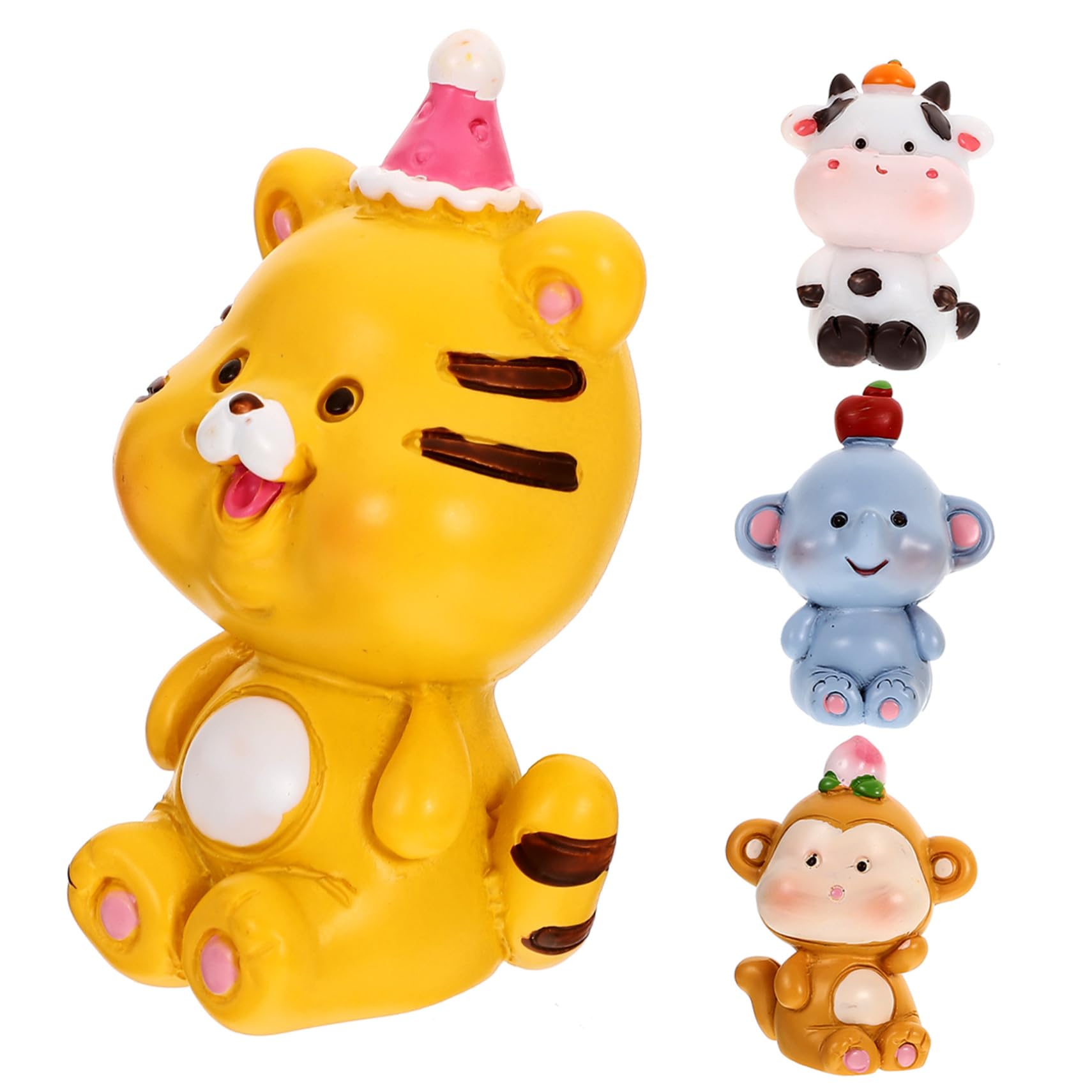DECHOUS 12stücke Tier-cupcake-topper Robustem Resin Für Kindergeburtstag Und Partys Miniatur-tierfiguren Als Kreative Tortendekoration Für Feierlichkeiten