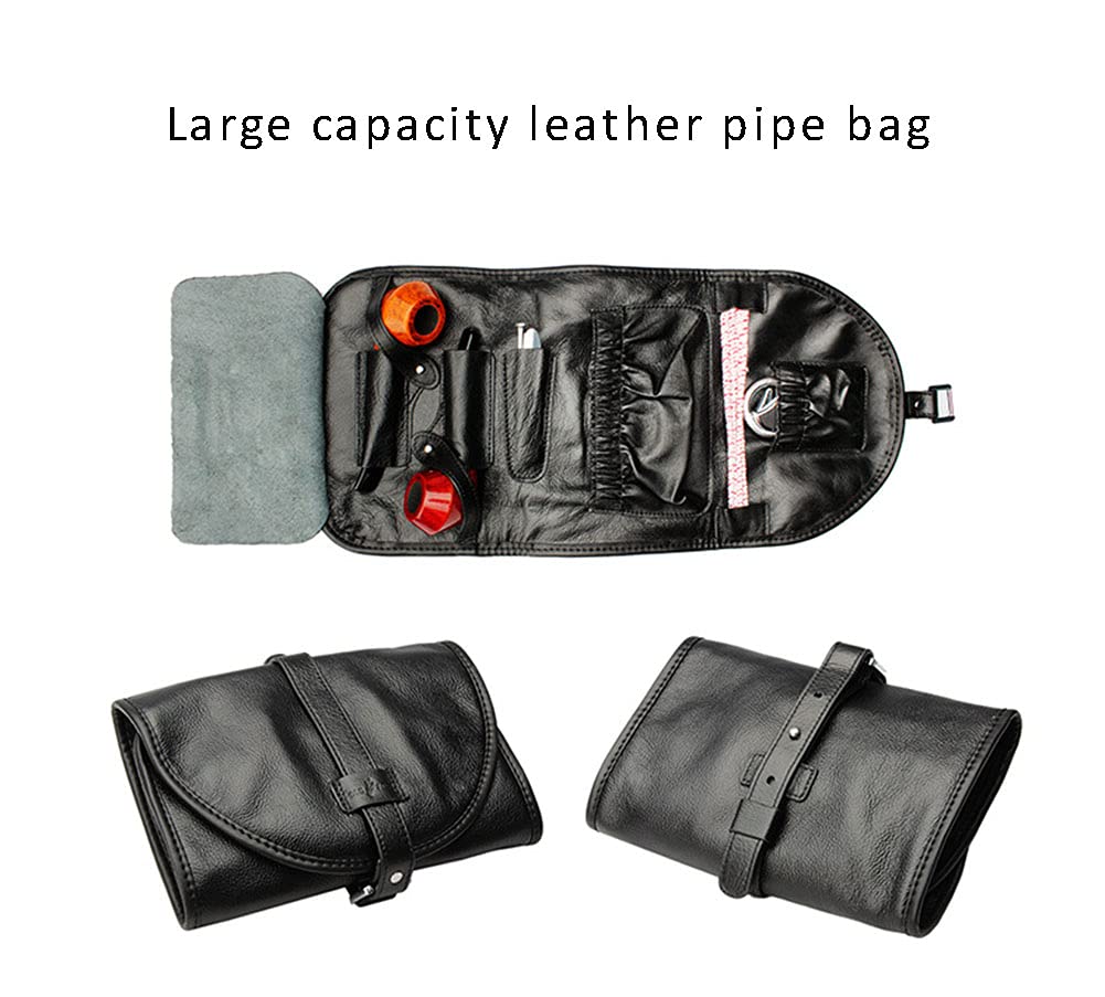 Amazon.co.jp: ポータブルパイプケースバッグ本革喫煙タバコタバコ