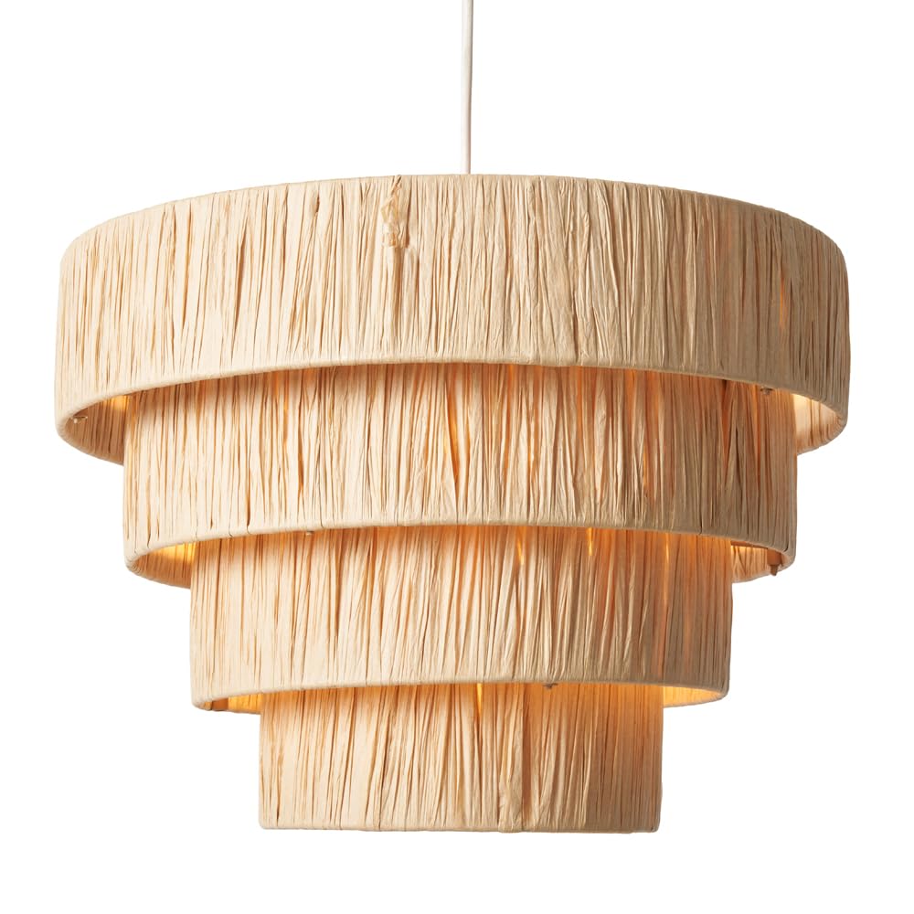 Litecraft Viera Natural Raffia Easy Fit Lamp Shade from B&Q