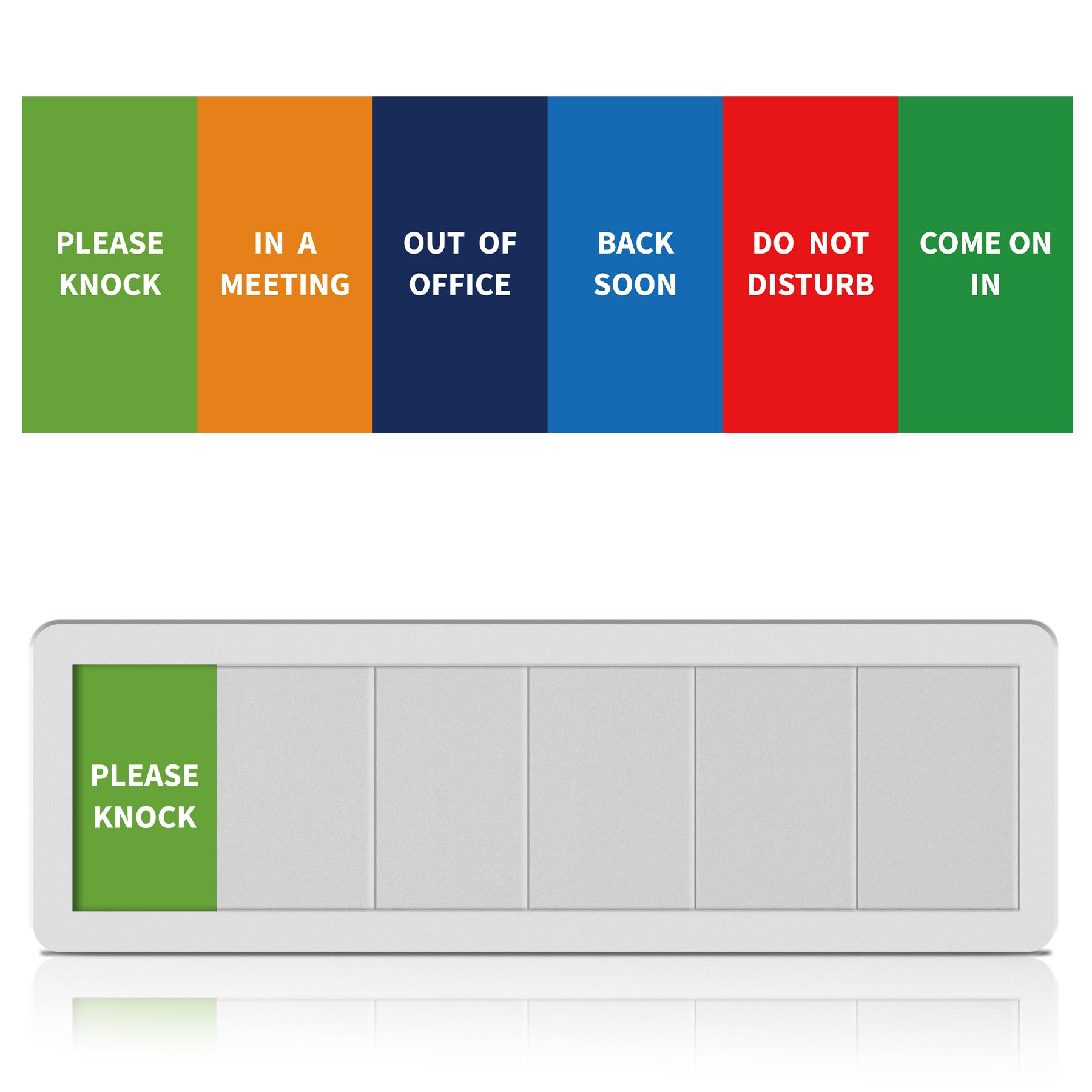EliteSign Office Door Signs - 6 Options: Do Not Disturb, In A Meeting, Please Knock, Come On In, Back Soon, Privacy - Silver Metal Sign for Office, Meeting & Conference Room — image 1