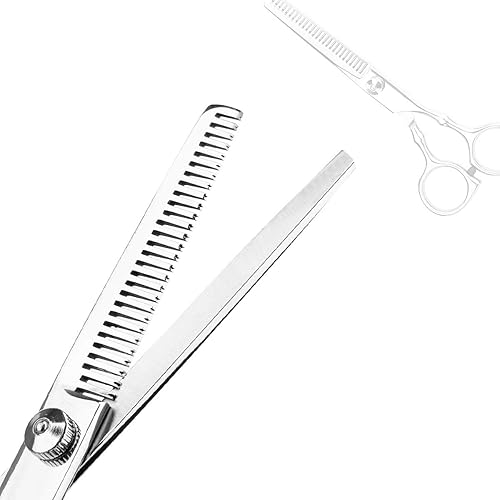 Miniatura 3 de Tijeras profesionales de corte de pelo para el hogar kit de tijeras de adelgazamiento con peine y estuche para hombres y mujeres plateado