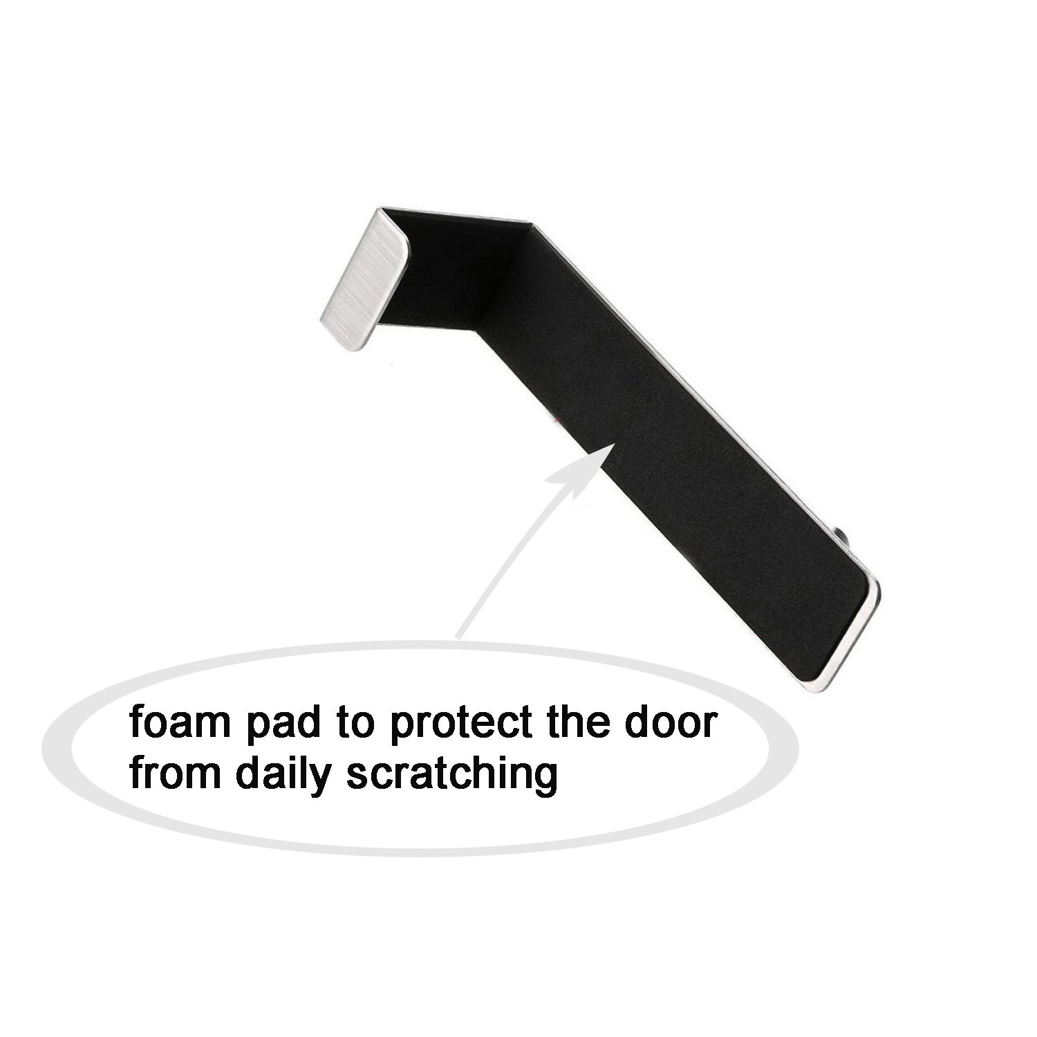 TOGU Sus Türhaken aus 304 Edelstahl, robuster Organizer für Mäntel, Handtücher, Kleidung, Kranz, geeignet für 2,5–4,3 cm dicke Türen und 0,1 cm Türrahmenspalt, gebürstete Oberfläche, 8 Stück