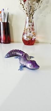 Mor Simli Axolotl Fig r , Dekoratif Re ine Heykel