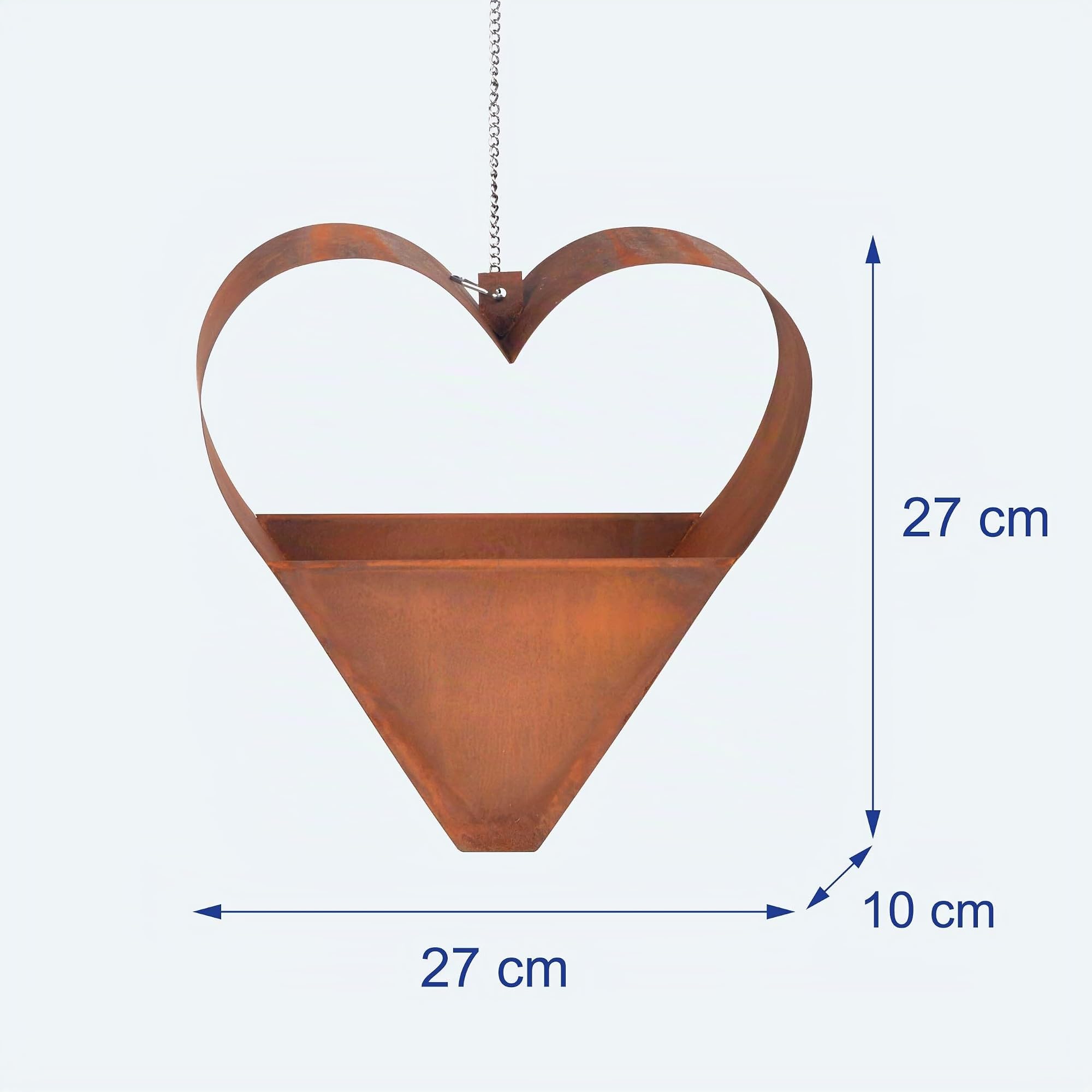 Relaxdays Gartendeko Rost, Metall, HxBxT: 27 x 27 x 10 cm, braun