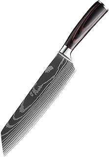 Couteau de cuisine Set Couteaux chef japonais Couteau inoxydable Cleaver Butcher Santoku acier outil Damas Motif lame Nouveau (Color : 8 in Kiritsuke knife)