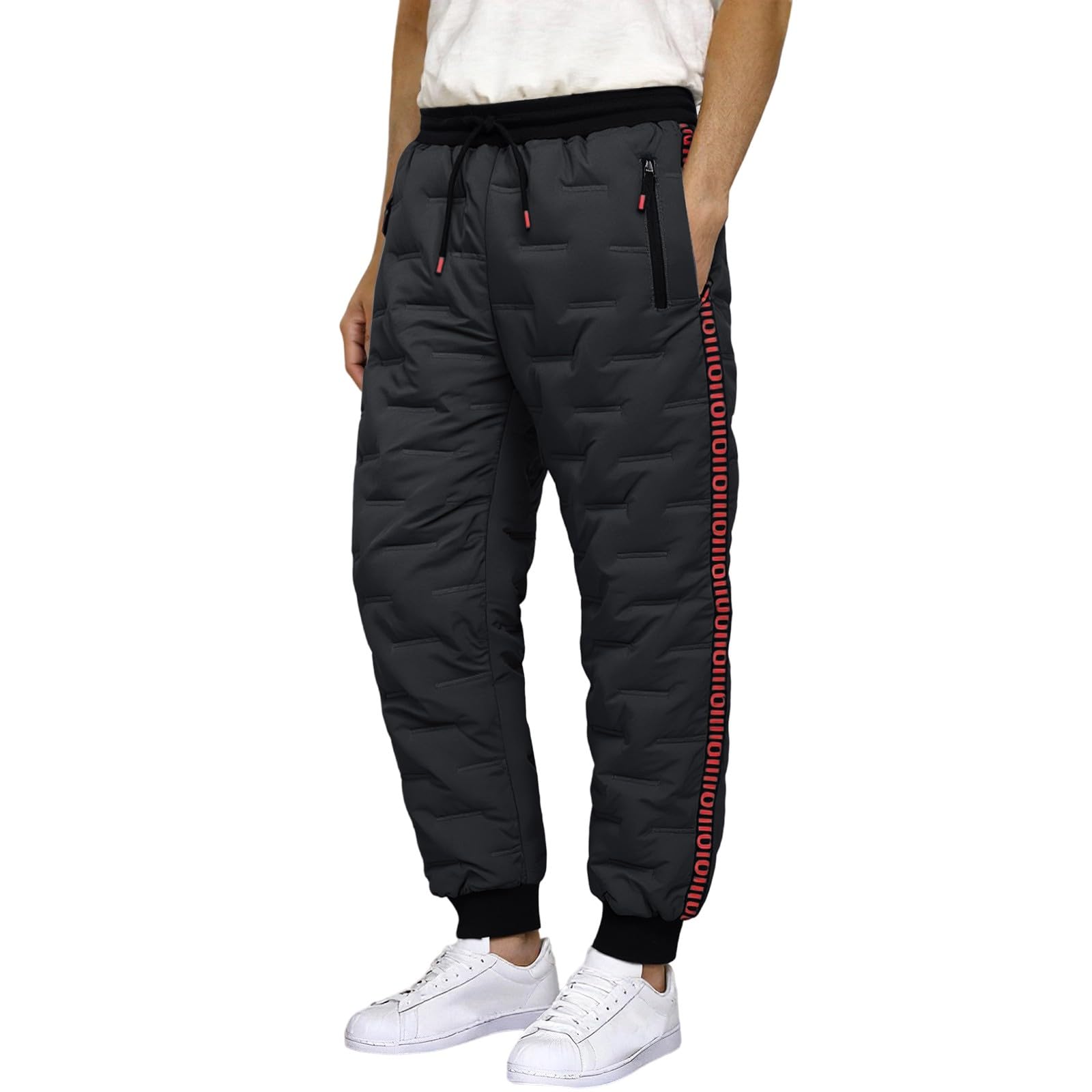 Generico Pantaloni Tuta Uomo Baggy,Pantaloni Casual Foderati in Pile per Comfort E Calore Versatili da Indossare Tutti I Giorni per attività All'Aperto E al Chiuso