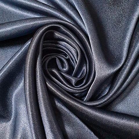 5 metros de satén de tela de crepé de poliéster para decoración de vestido (azul marino) Cover