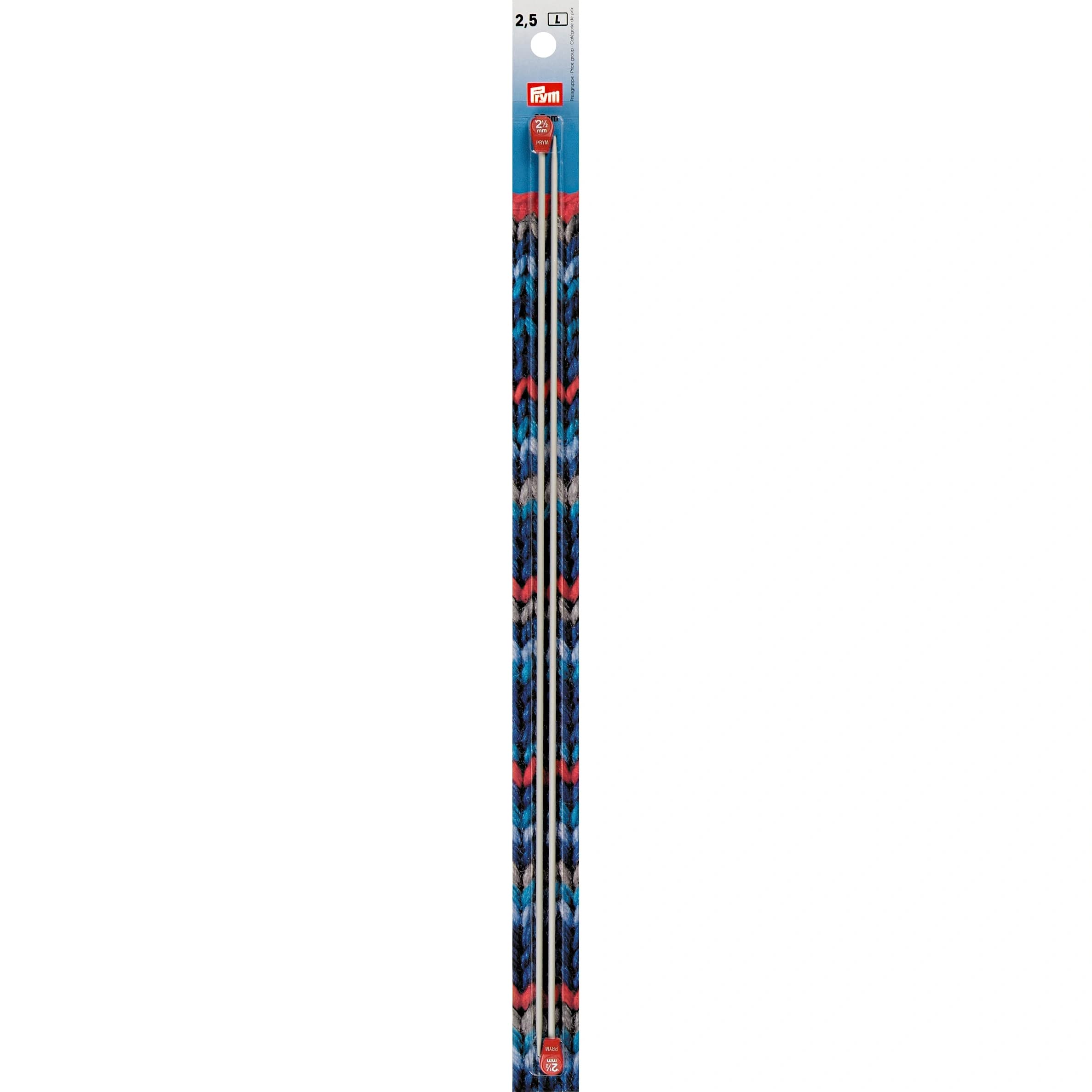 Prym Grey 35 Cm 2.50 Mm Single-Pointed Knitting Pins, Pack Of 2, Aluminium Pearl