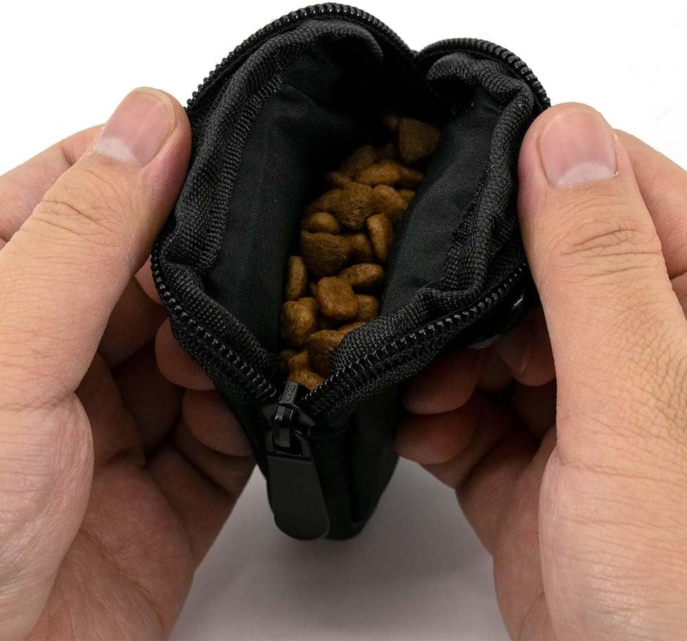 Dog Treat Pouch 2 PCS, Waterproof Small Dog Treat Bag for Leash, Hands Free Dog Walking Bag with Carabiner, Dog Poop Bag Holder for Pet Puppy Travel or Outdoor Use, Zipper Closure to Avoid Spilling - Image 9