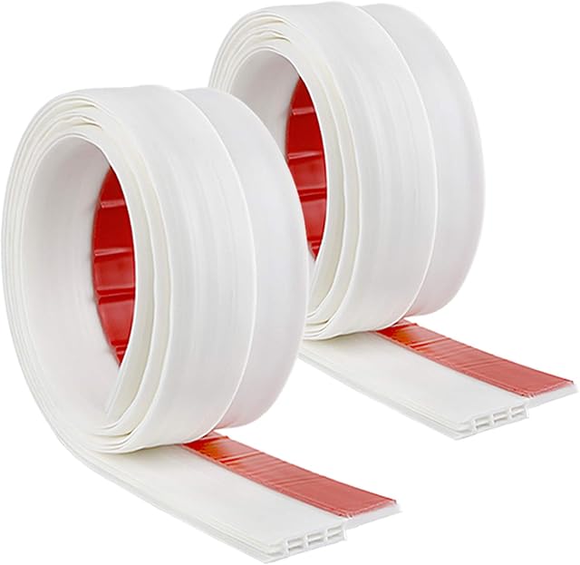 YOUSHARES Door Draught Excluder 2 Packs - Door Weather Stripping Door Seal Strip Draft Excluder Tape for Doors Insulation Strip Soundproof Door Seals Door Frame Draught Excluders (White)