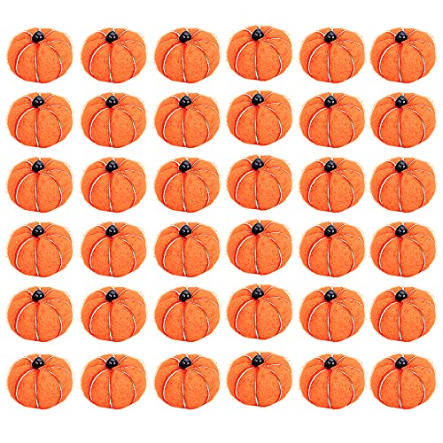 Sfcddtlg 36 PCS Halloween Small Felt Pumpkin-Mini Fall Autumn Handmade Wool Felt...