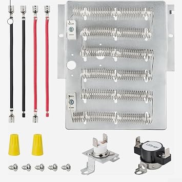 Dryer Heating Element Kit for Amana and Speed-Queen Models 503978 Replacement, Includes Thermostat, Fuse and Installation Hardware, Nickel-Chromium Alloy for Longevity