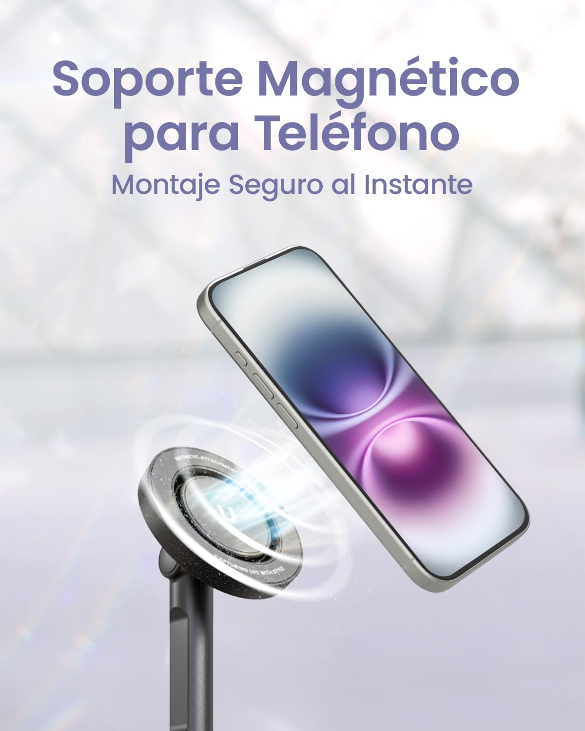 KraftGeek 168cm Palo Selfie Trípode para Movil Compatible con MagSafe, Tripode Movil Magnético con Apertura Automática, Tripe Telemovel Extensible Compatible con iPhone/Samsung/Android, Negro