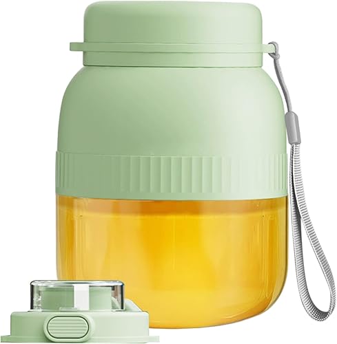 Licuadora portátil, exprimidor portátil recargable de 16.9 fl oz con tapas dobles y pajilla, a prueba de fugas, licuadora eléctrica de 10 cuchillas