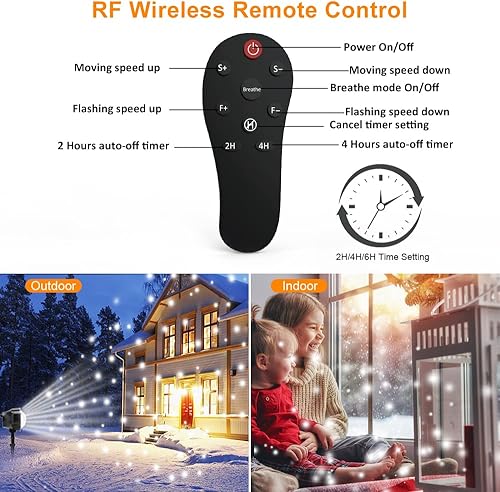 Miniatura 2 de Proyector de luz de Navidad, para interiores y exteriores, proyector de luces con control remoto, lámpara giratoria para Halloween, Navidad, boda,