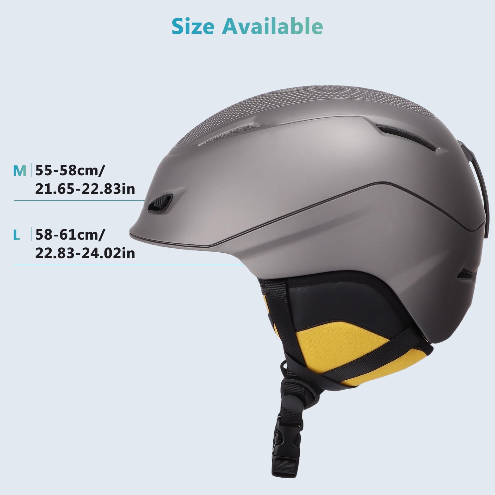 Fockety Kask Narciarski, Regulowany Kask do Jazdy na Nartach i Snowboardzie z Nausznikami, Wentylowany do Sportów Zimowych dla Mężczyzn, Kobiet, Młodzieży, Dorosłych, Dzieci