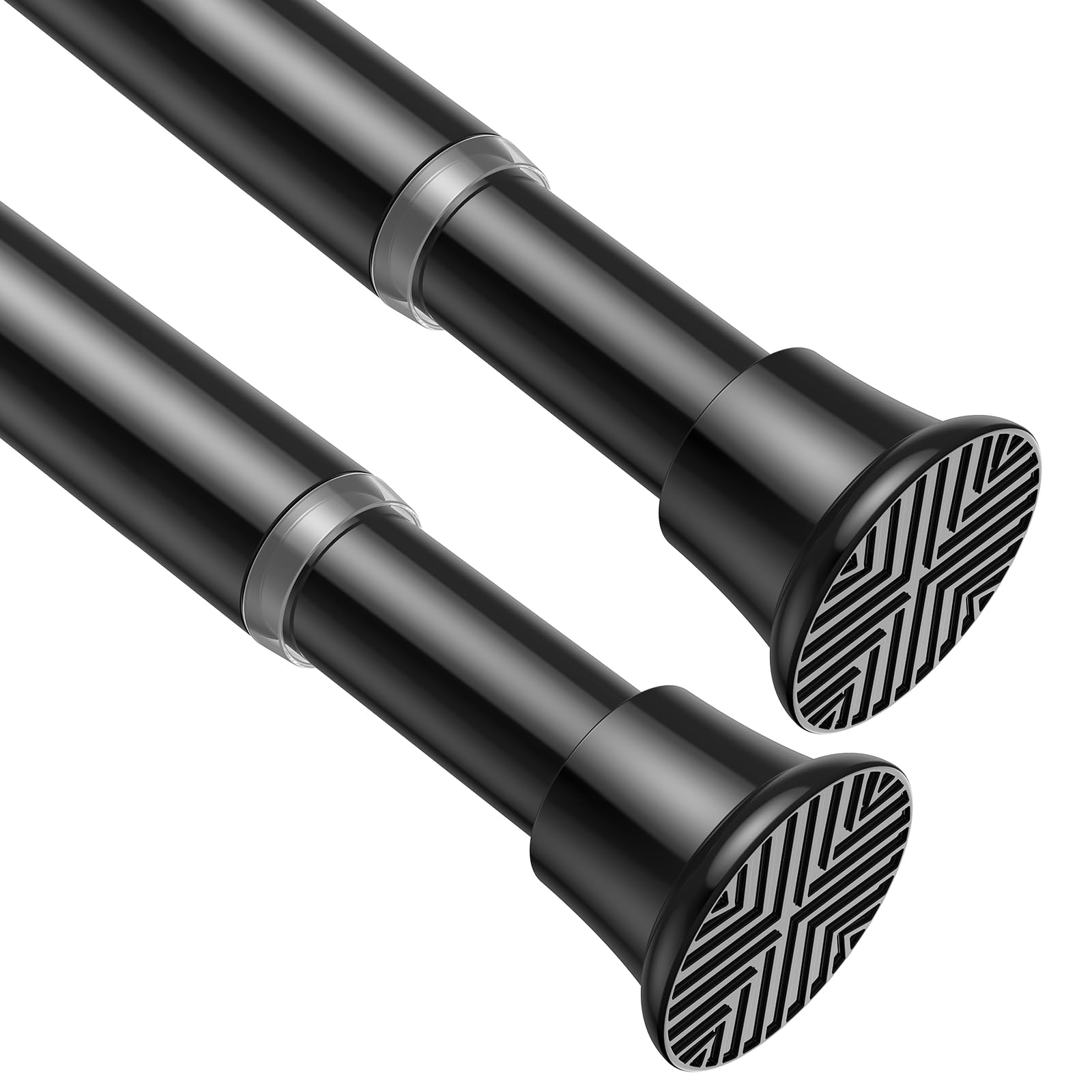 AIZESI 2PCS Black Spring Tension Curtain Rod, 31-77in, No-Drill