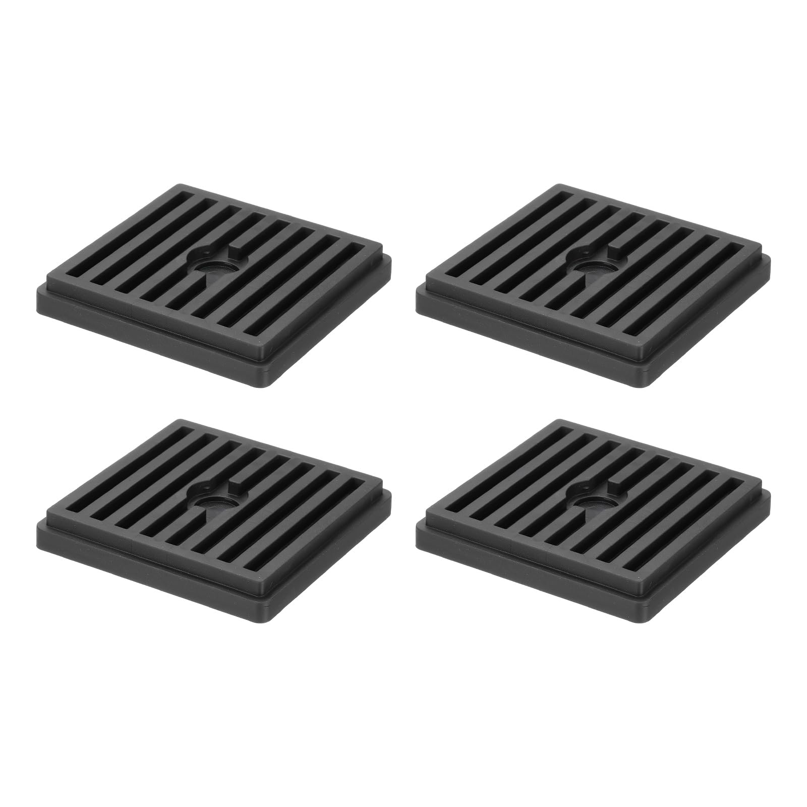 Rehausseur de lit carré noir lot de 4 cales plastique empilables 1.3 cm table