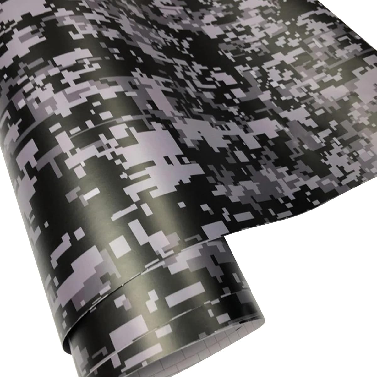 Queenbox 19.6x59.8in Digital Camouflage Car Vinyl Wrap, Camo Self Adhesive Air Release Auto Decal Sticker Sheet for DIY Furniture, Black