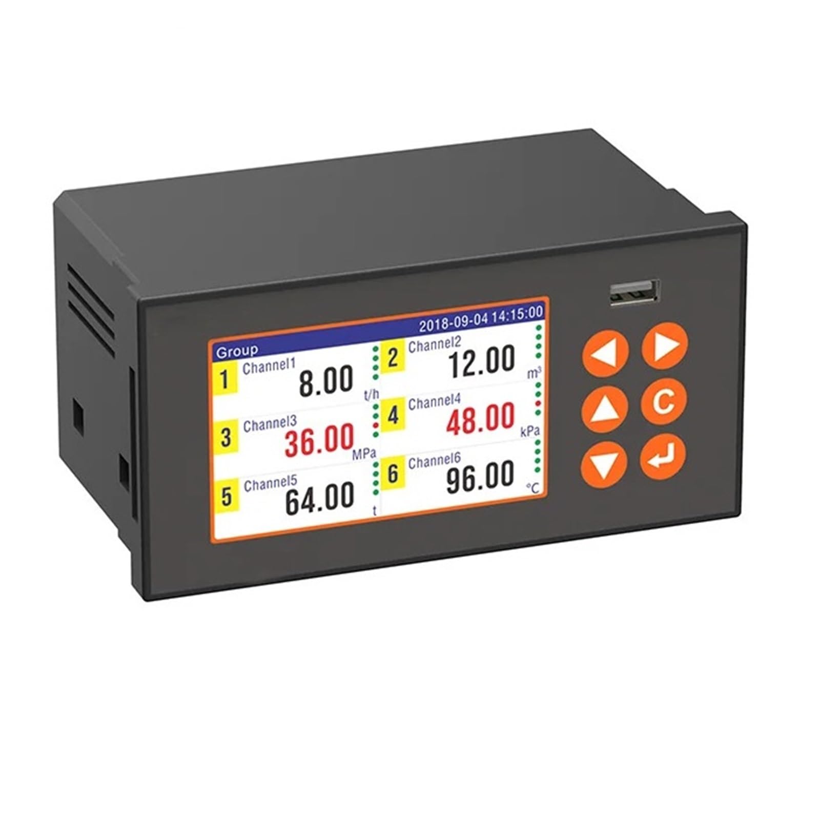 Datenlogger Mehrkanal Temperatur Druck Strom Datenrekorder 4-20mA/RS485 Ausgang(6 Channels (220VAC))